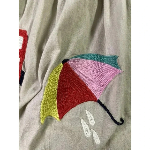 MINI BODEN size 7/8 Girls Tan Embroidered Vacation pull on skirt Lined - Picture 6 of 11